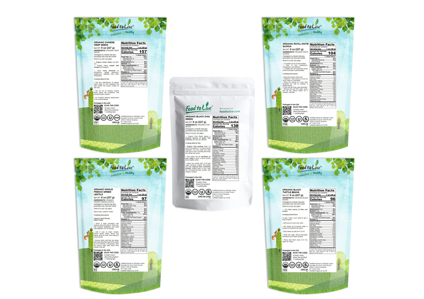 Organic Beans & Seeds in a Gift Box - by Food To Live