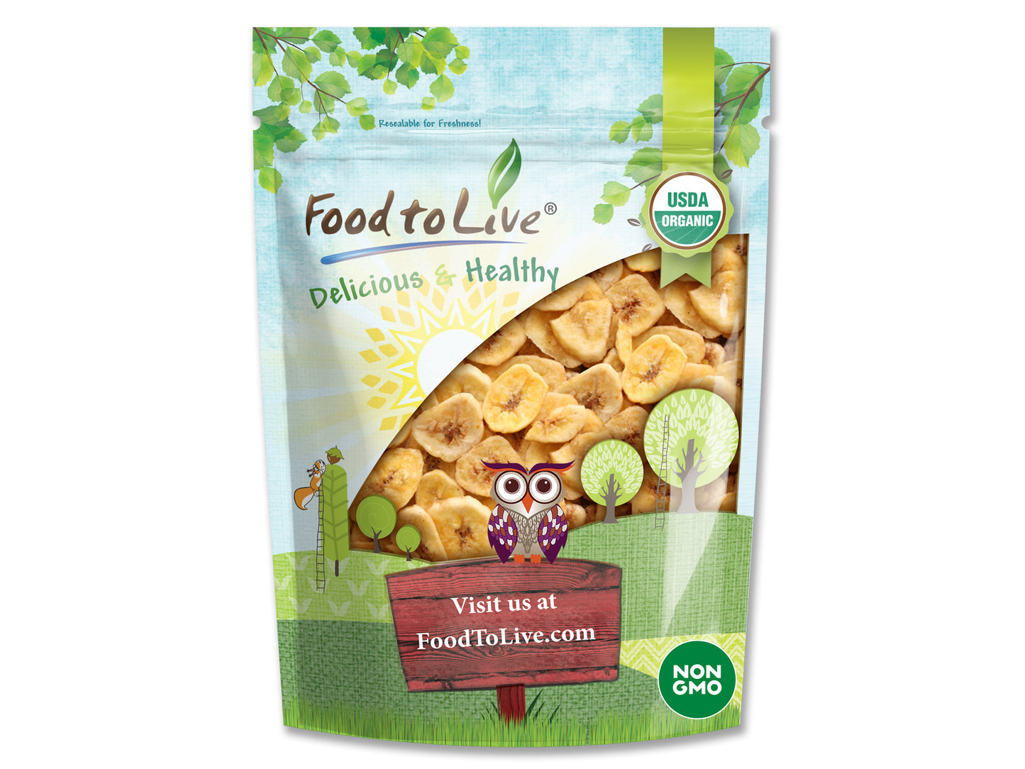 Organic Banana Chips - by Food To Live
