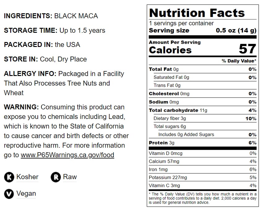 Black Maca Powder - by Food To Live