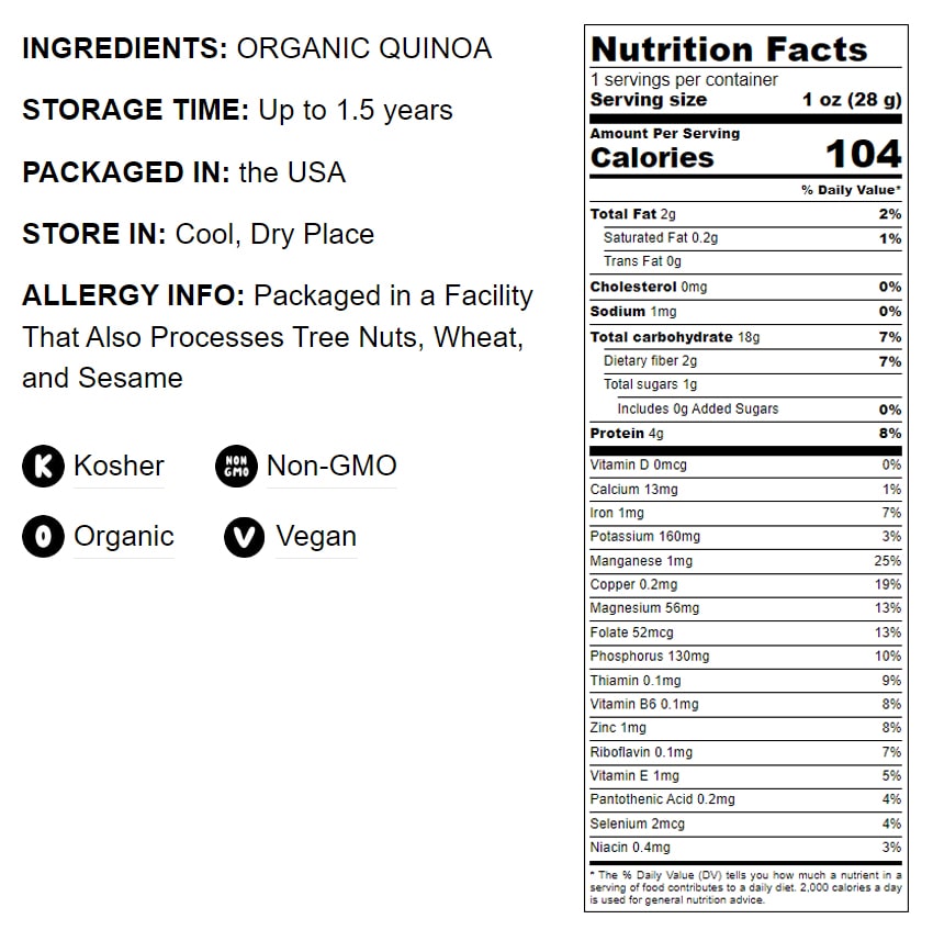 Organic Pre-Cooked White Quinoa - by Food To Live