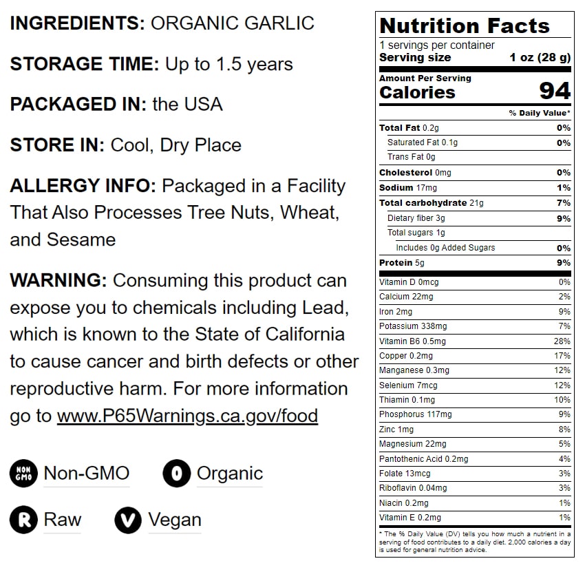 Organic Garlic Powder - by Food To Live