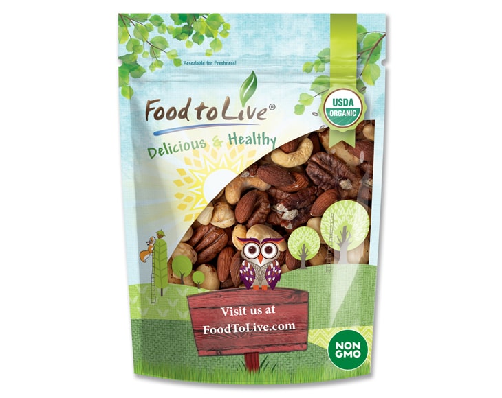 Organic Deluxe Unsalted Nuts Mix - by Food To Live