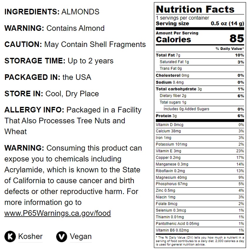 Dry Roasted California Almonds - by Food To Live