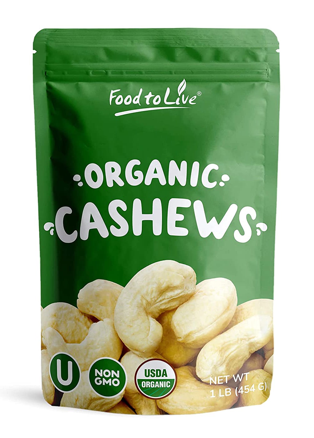 Organic Dry Roasted Cashew Halves and Pieces with Himalayan Salt - by Food To Live
