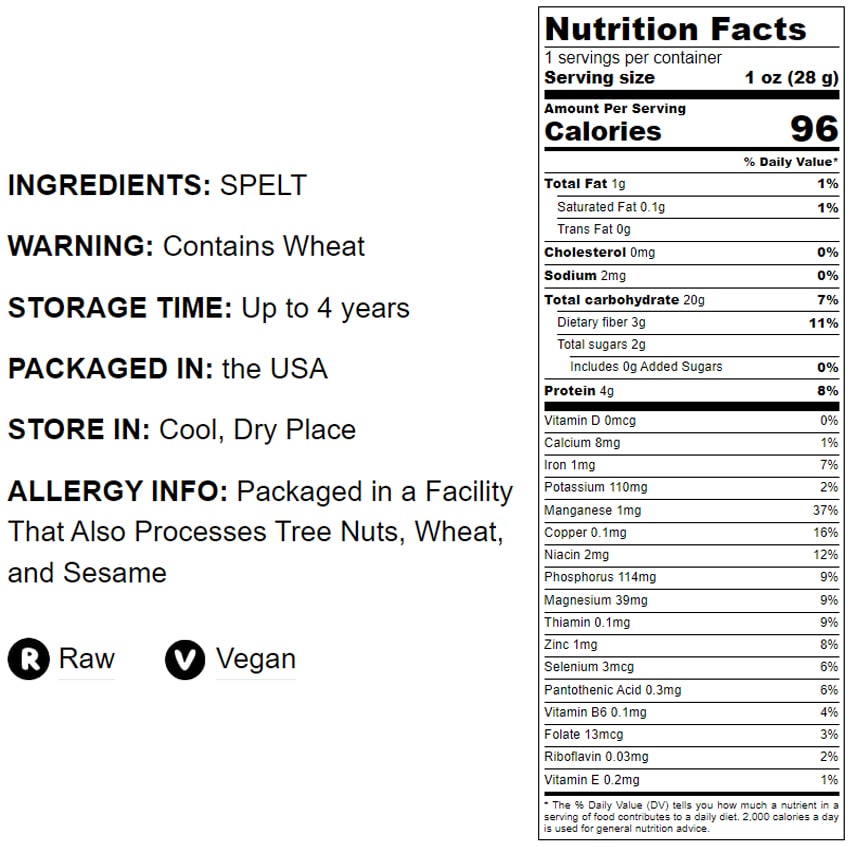 Spelt Berries - by Food To Live
