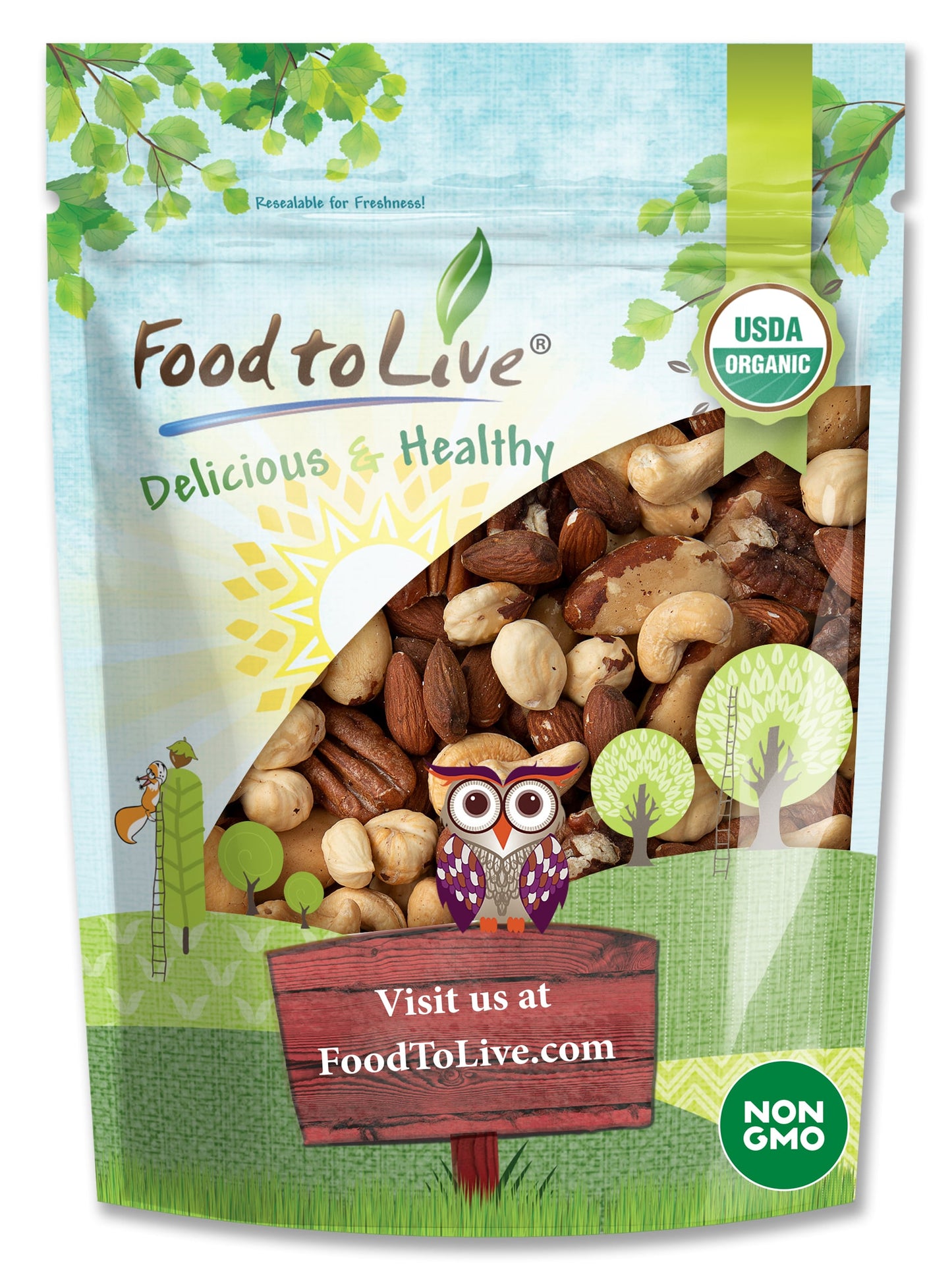 Organic Deluxe Nuts Mix - by Food To Live
