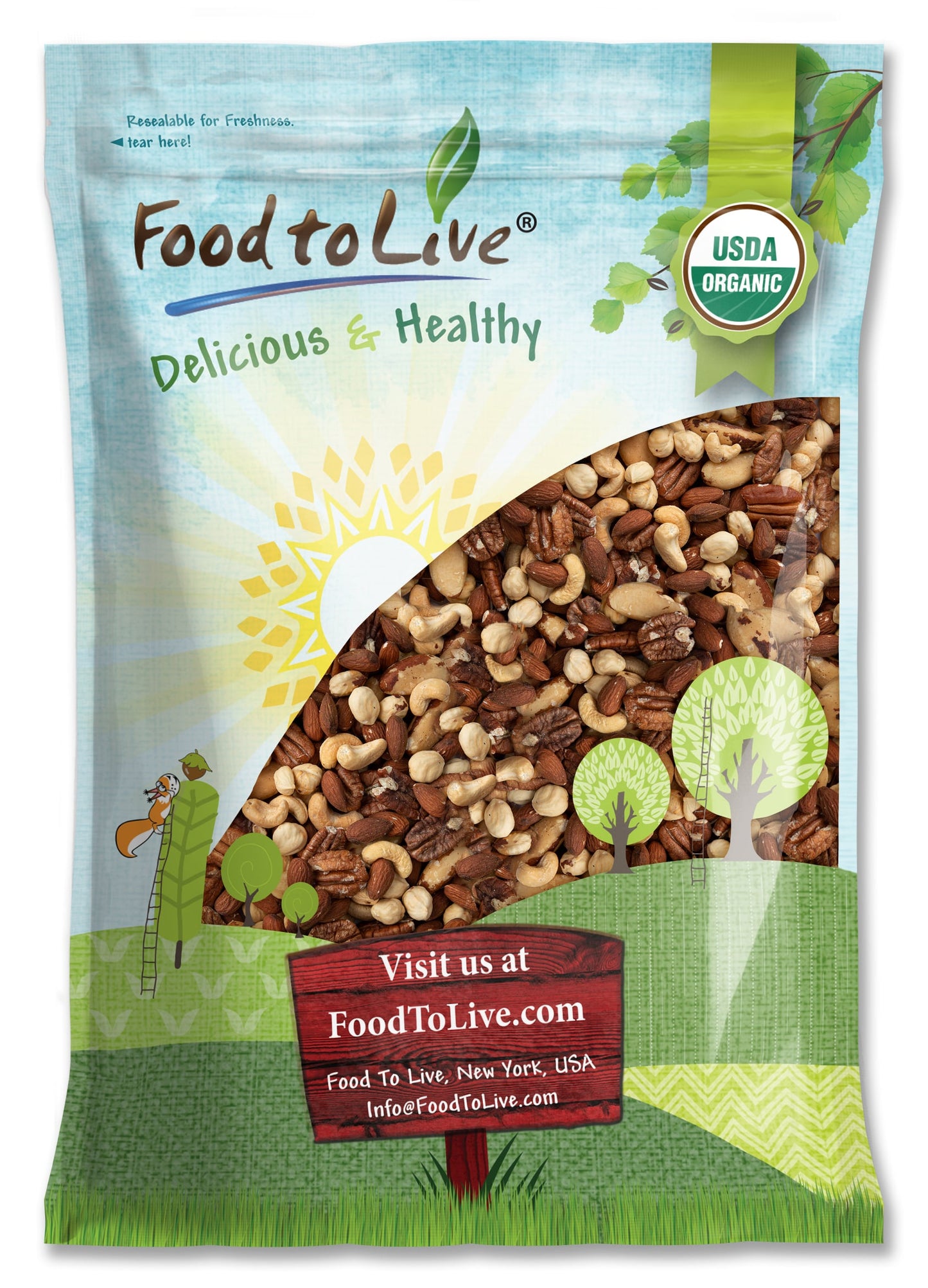 Organic Deluxe Nuts Mix - by Food To Live