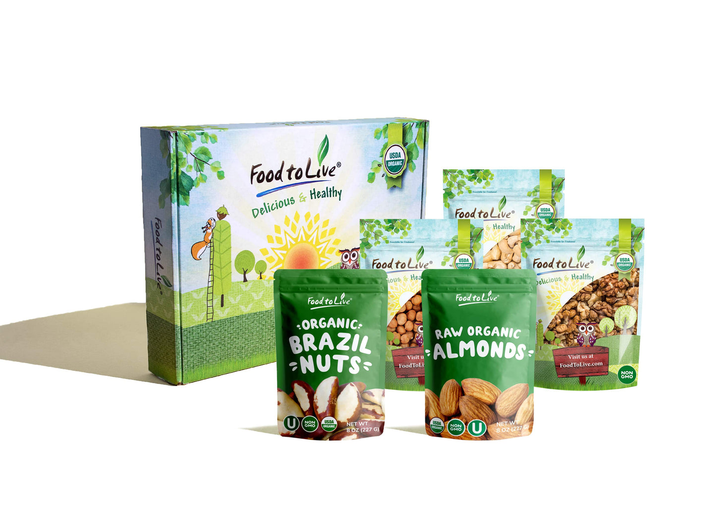 Organic Raw Nuts in a Gift Box - by Food To Live