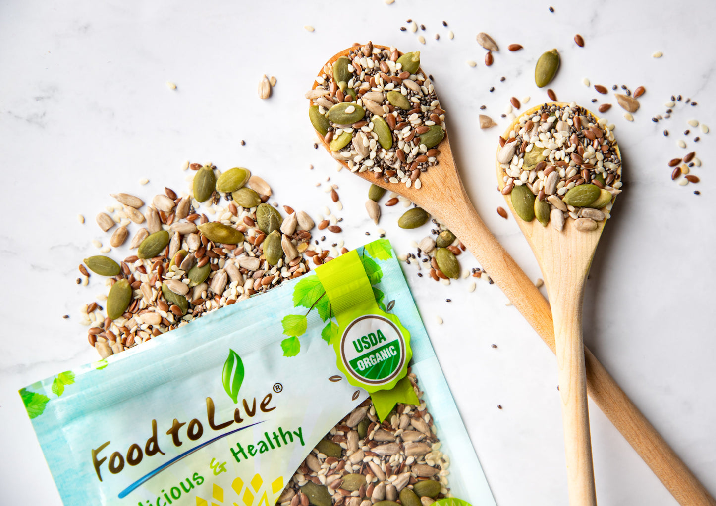 Organic Super 5 Seeds Mix - by Food To Live
