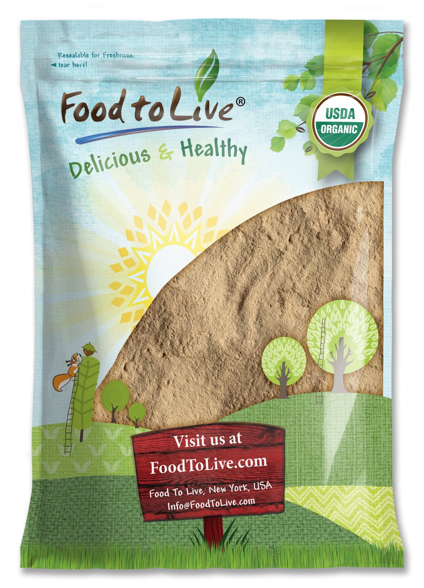 Organic Lucuma Powder — Raw, Non-GMO, 100% Pure, Non-Irradiated, No Additives, Paleo, Keto, Vegan Superfood, Bulk - by Food to Live