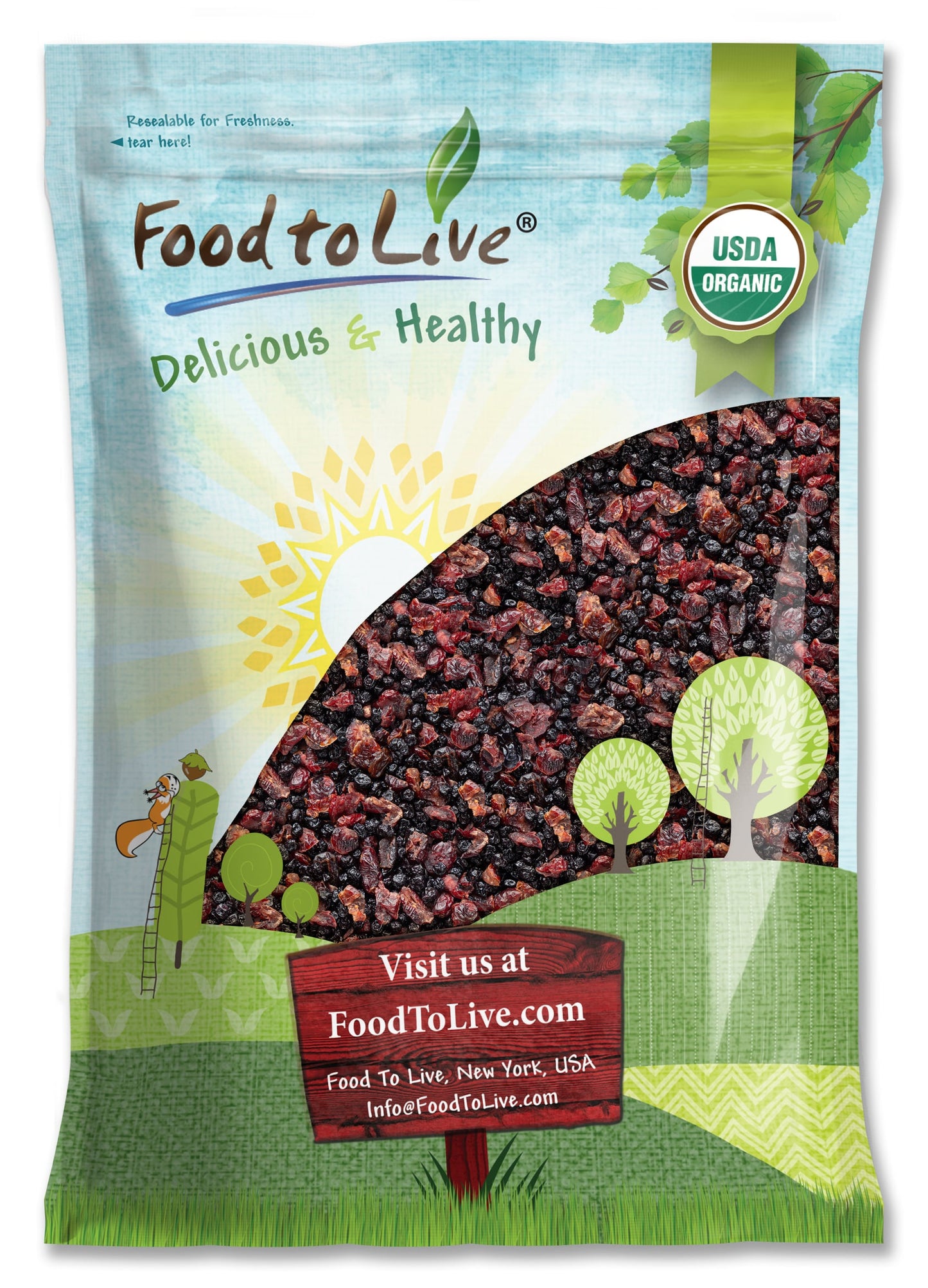 Organic Essential Berries Mix with Cranberries and Blueberries - by Food To Live