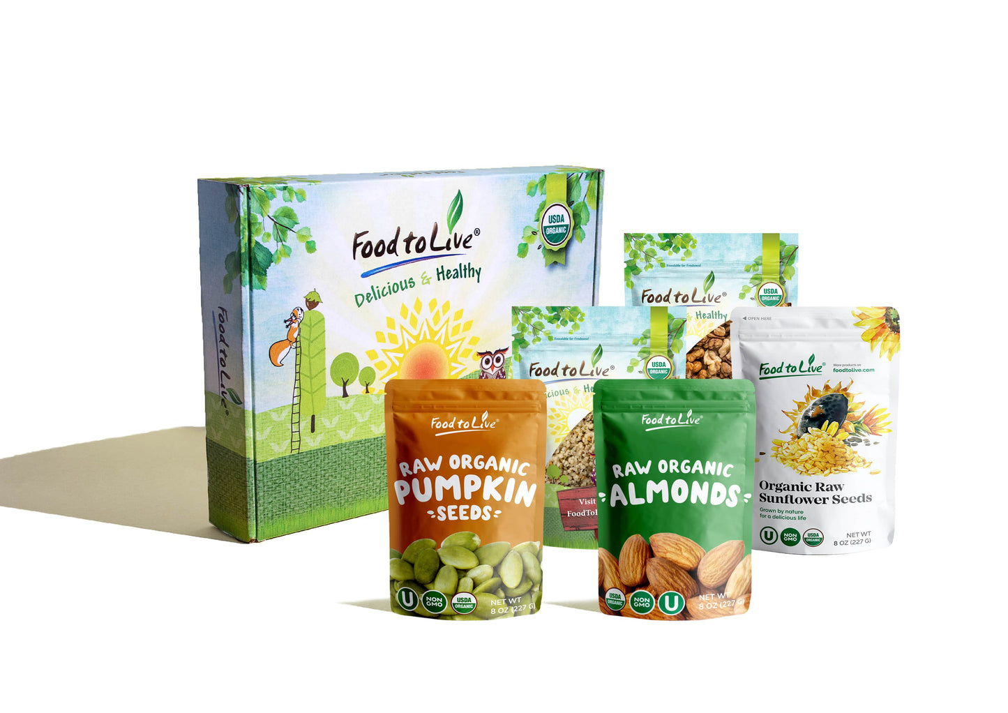 Organic Nuts & Seeds in a Gift Box - by Food To Live