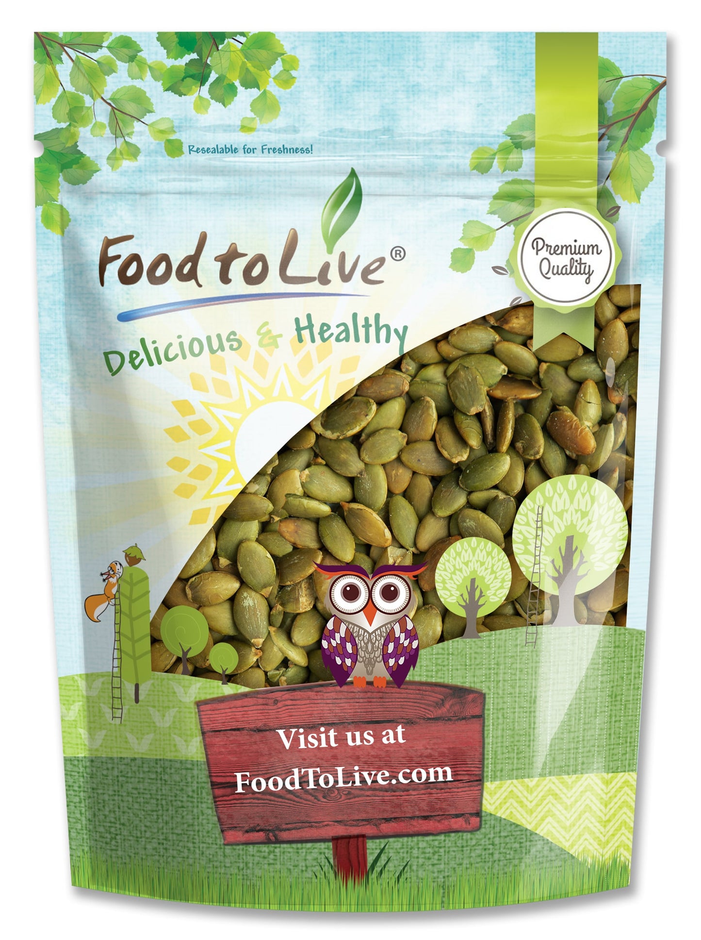Dry Roasted Pumpkin Seed Kernels - by Food To Live