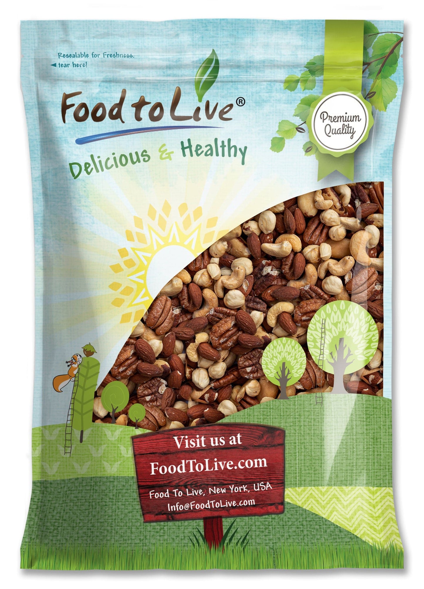 Deluxe Unsalted Nuts Mix - by Food To Live