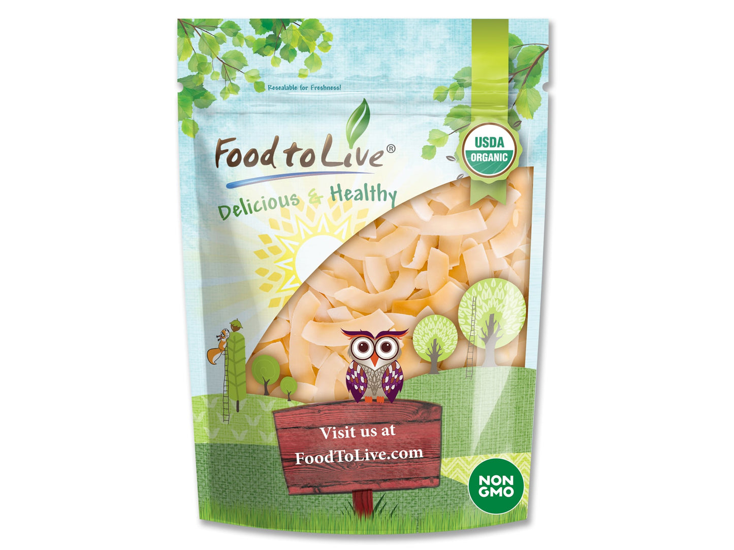 Organic Toasted Coconut Chips - by Food To Live