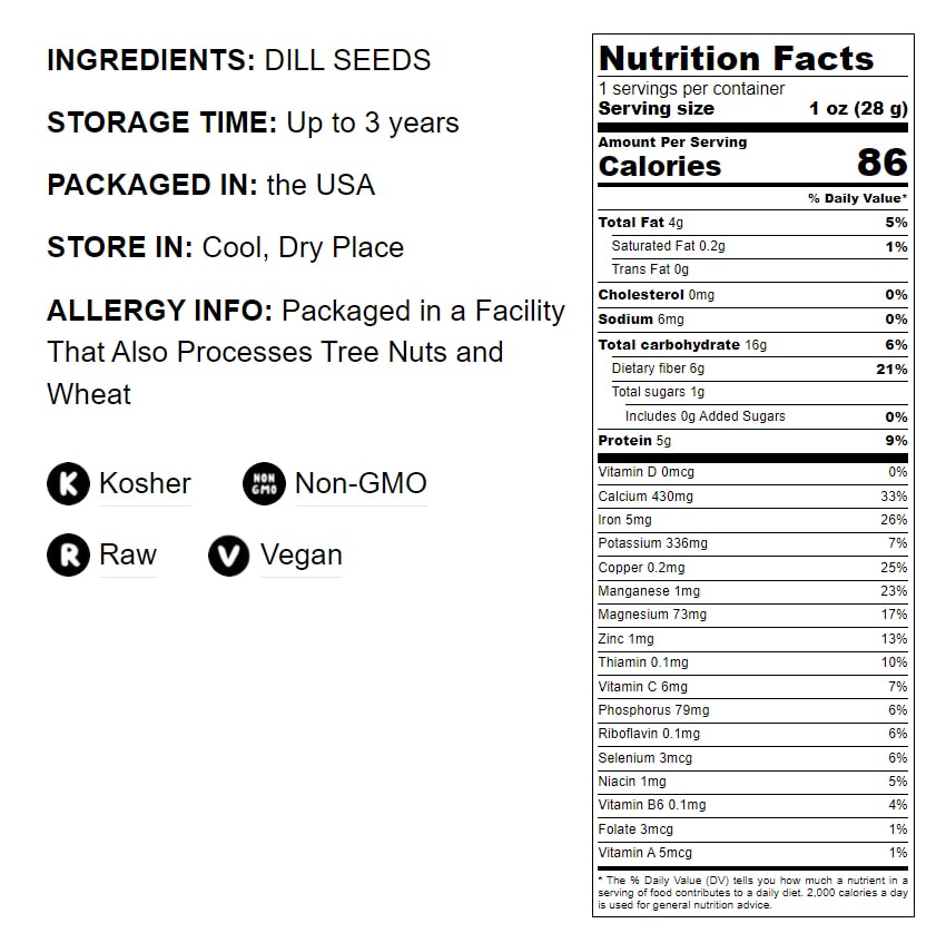 Dill Seeds Whole - by Food To Live