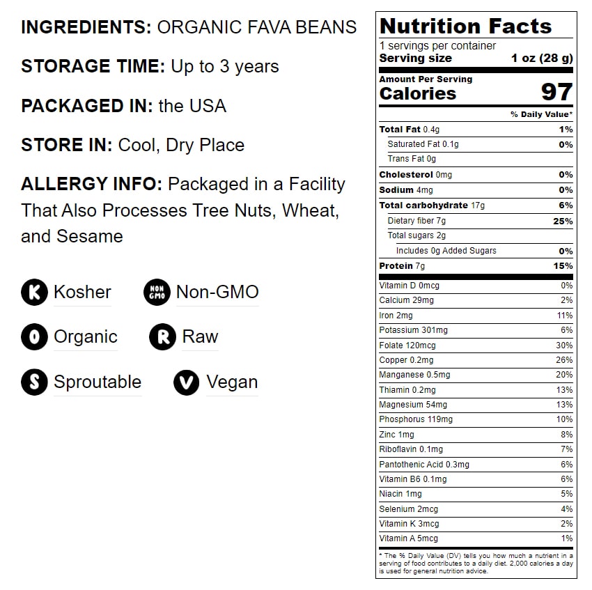 Organic Fava Beans - by Food To Live