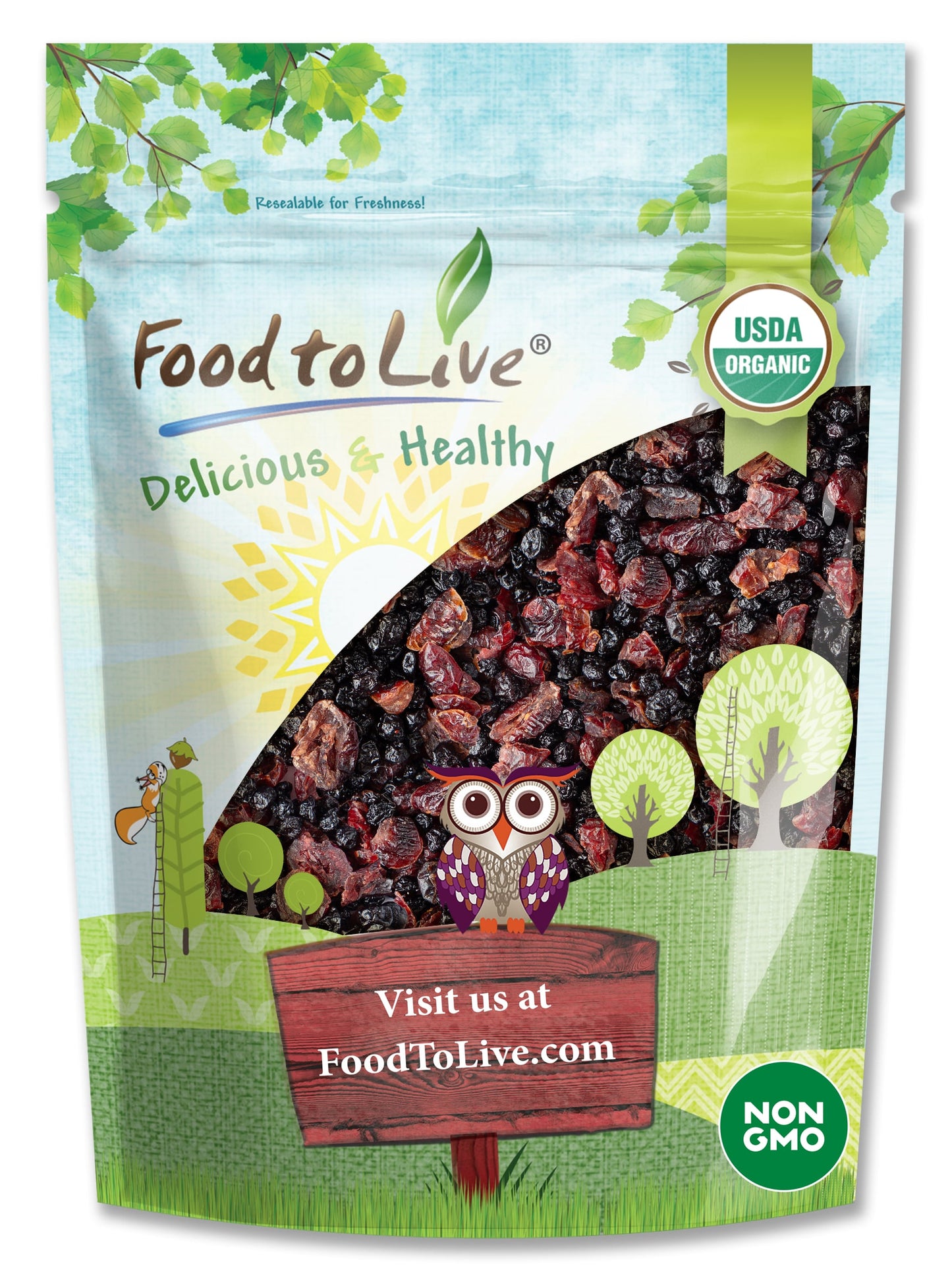 Organic Essential Berries Mix with Cranberries and Blueberries - by Food To Live
