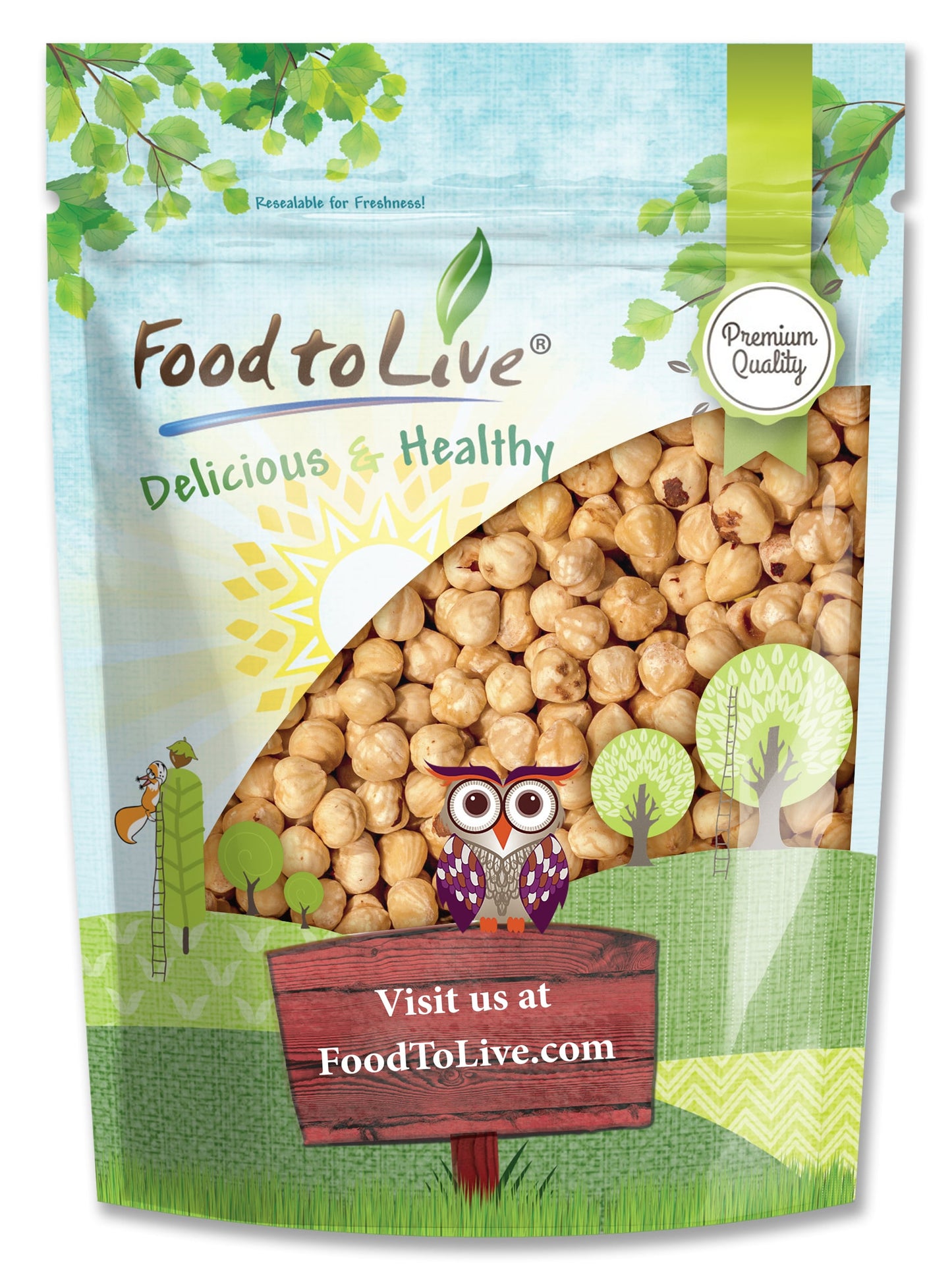 Dry Roasted Blanched Hazelnuts with Himalayan Salt - by Food To Live