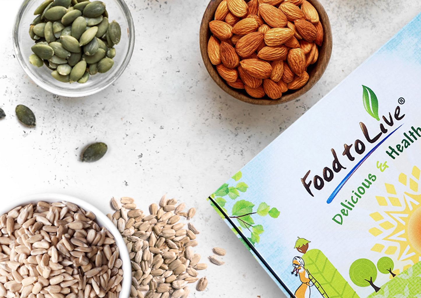 Organic Nuts & Seeds in a Gift Box - by Food To Live