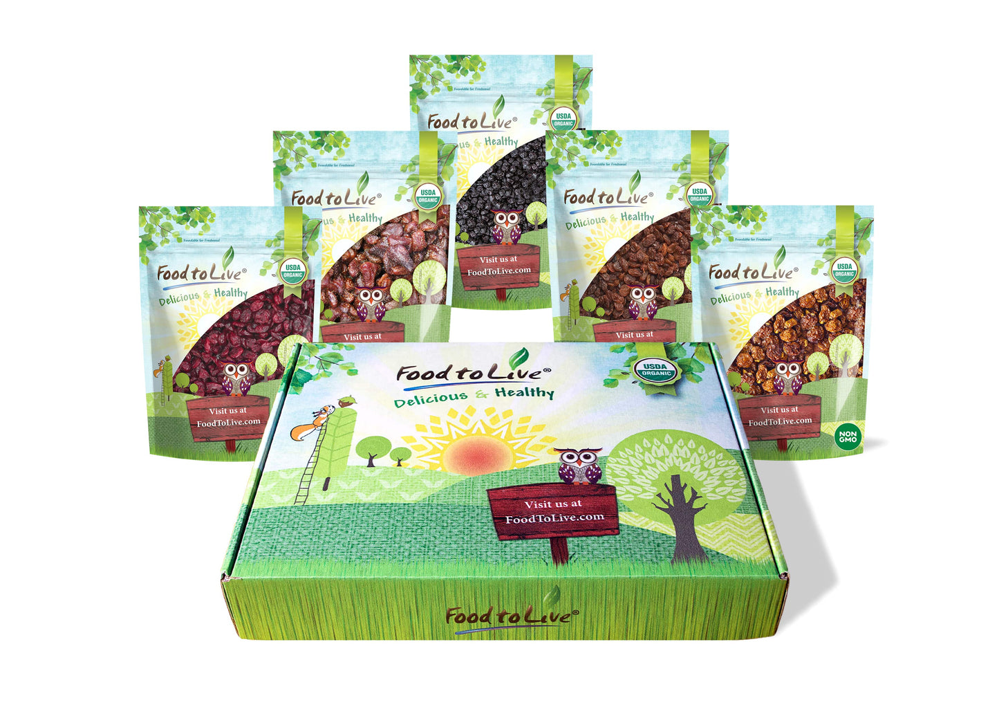 Organic Dried Berries in a Gift Box - by Food To Live