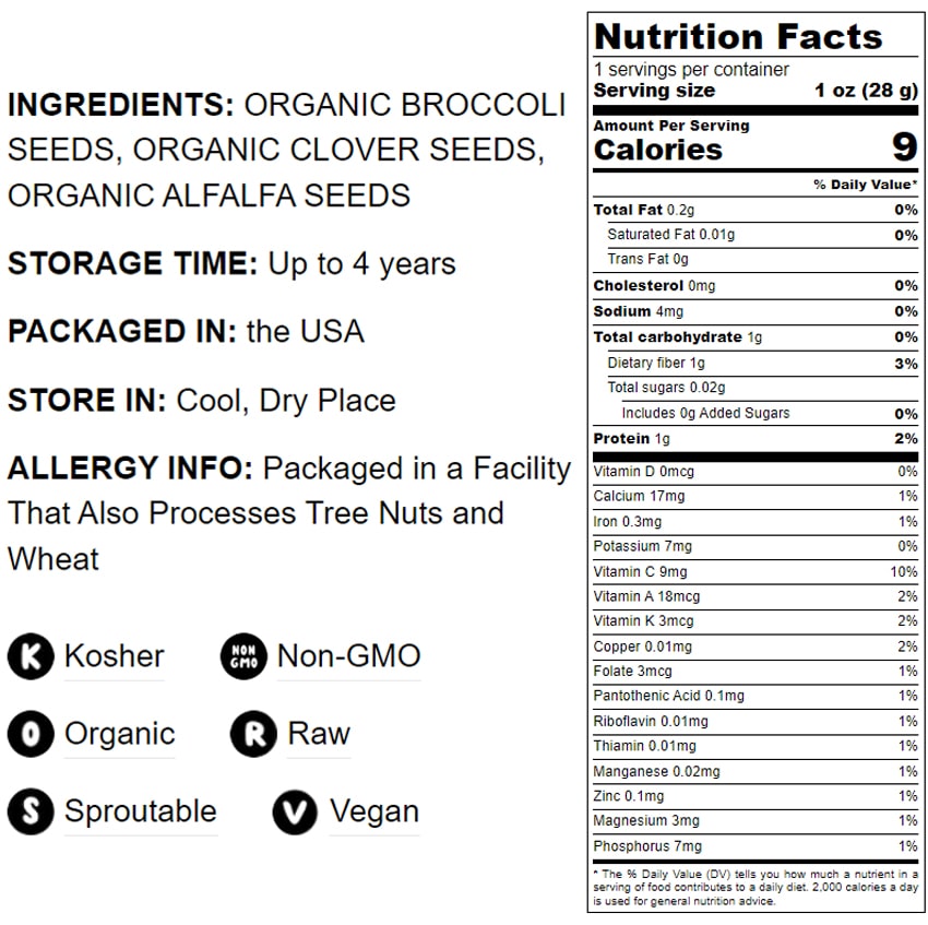 Organic Antioxidant Mix of Sprouting Seeds - by Food To Live