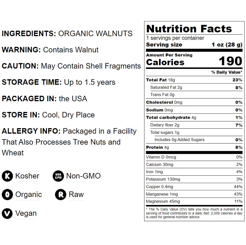 Organic Walnuts - by Food To Live