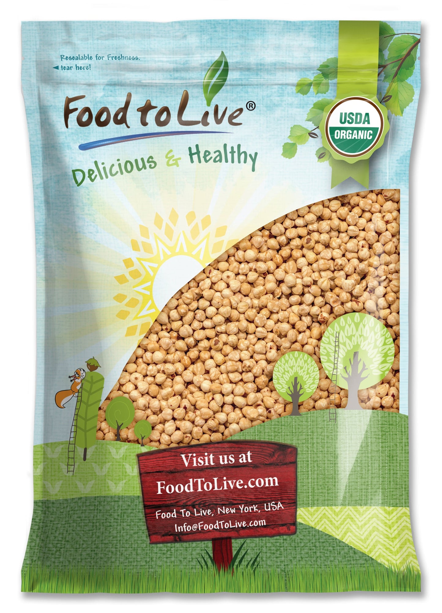 Organic Dry Roasted Blanched Hazelnuts with Himalayan Salt - by Food To Live