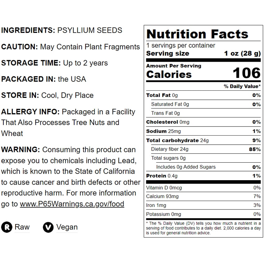 Whole Psyllium Husks - by Food To Live