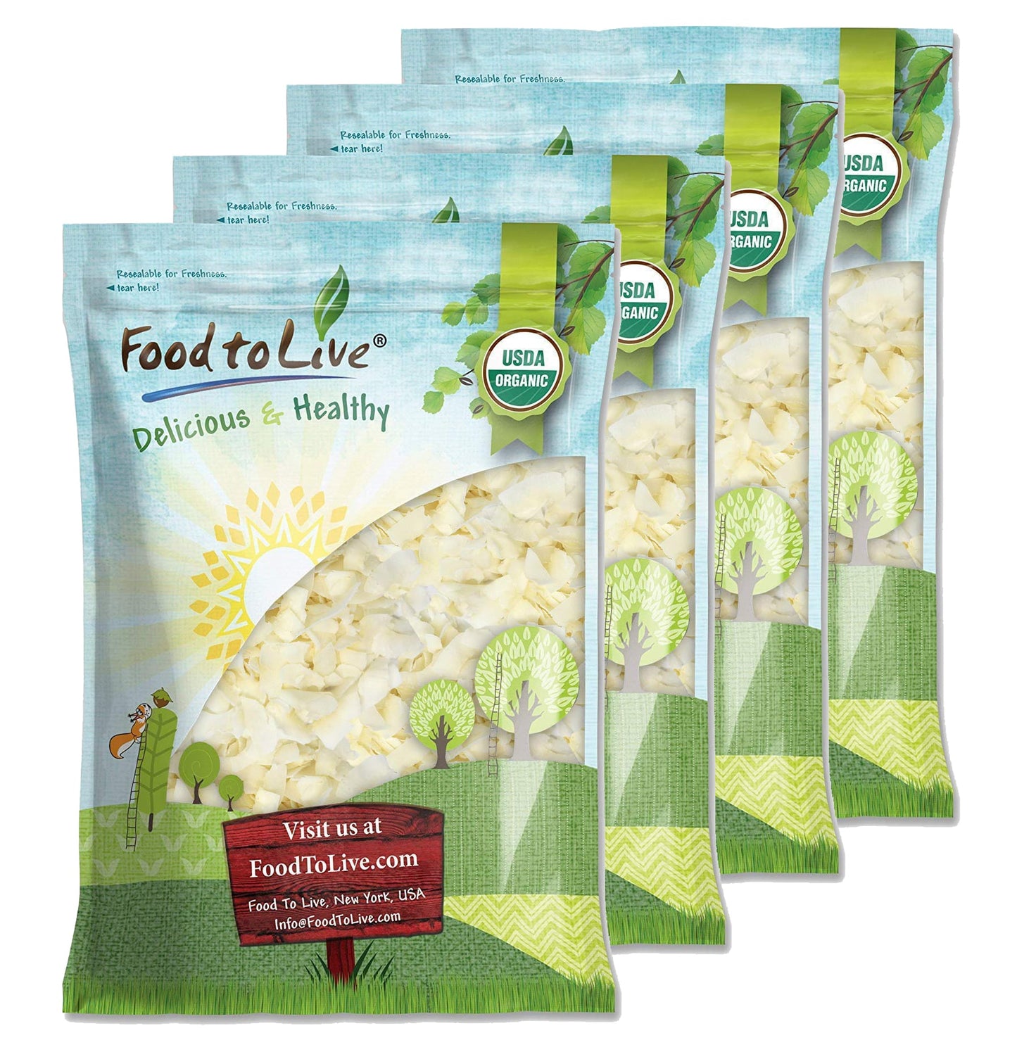 Organic Coconut Chips - by Food To Live