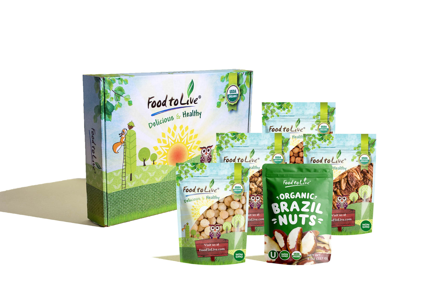 Organic Nuts in a Gift Box - by Food To Live