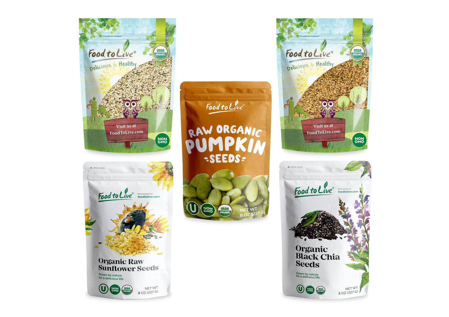Organic Omega-3 Seeds in a Gift Box - by Food To Live