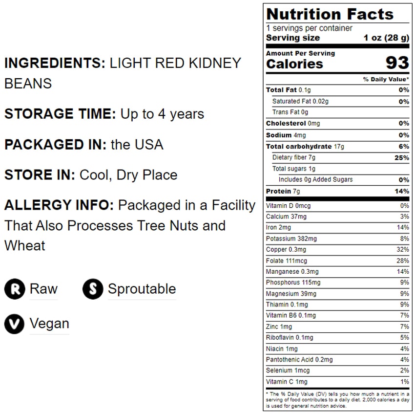Light Red Kidney Beans - by Food To Live