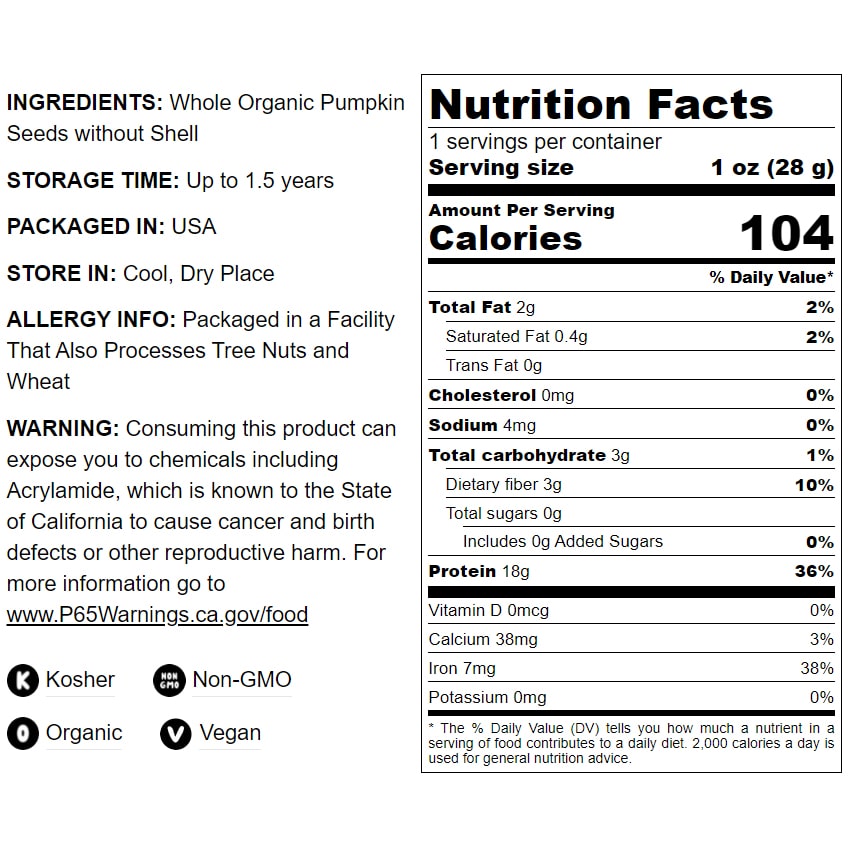 Organic Toasted Pumpkin Seeds Protein Powder - by Food To Live