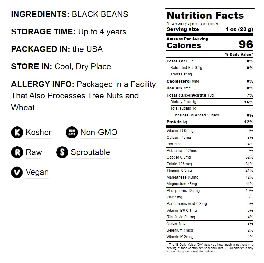 Black Turtle Beans - by Food To Live