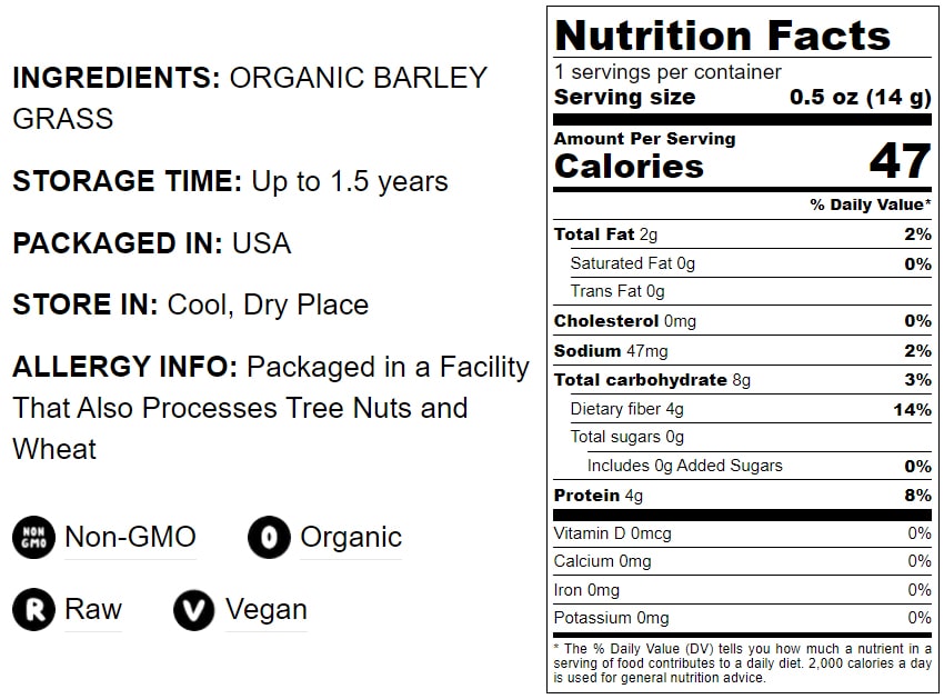 Organic Barley Grass Powder - by Food To Live
