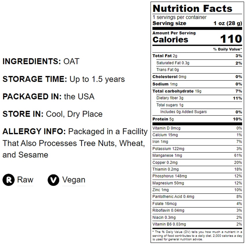 Whole Grain Oat Groats - by Food To Live