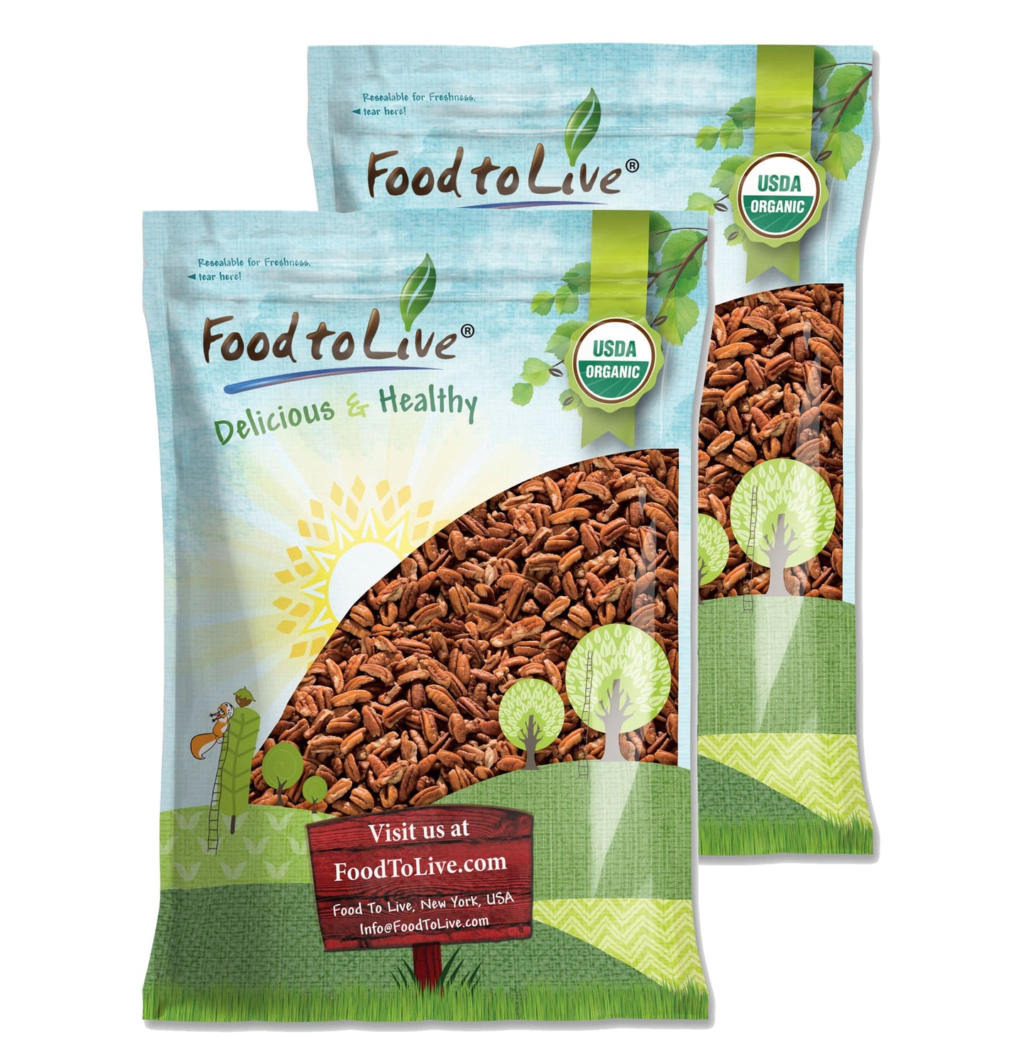 Organic Raw Pecan Pieces - by Food To Live