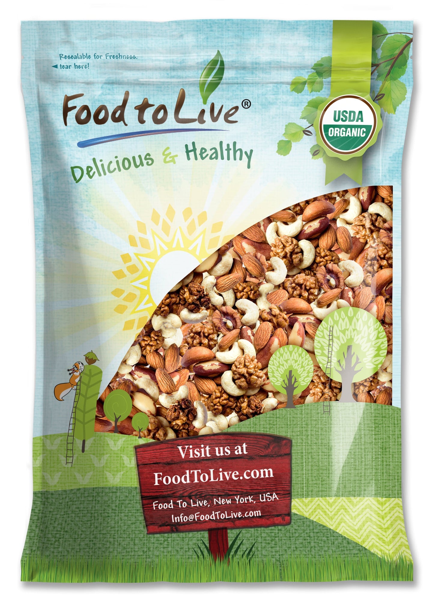 Organic Mixed Raw Nuts - by Food To Live