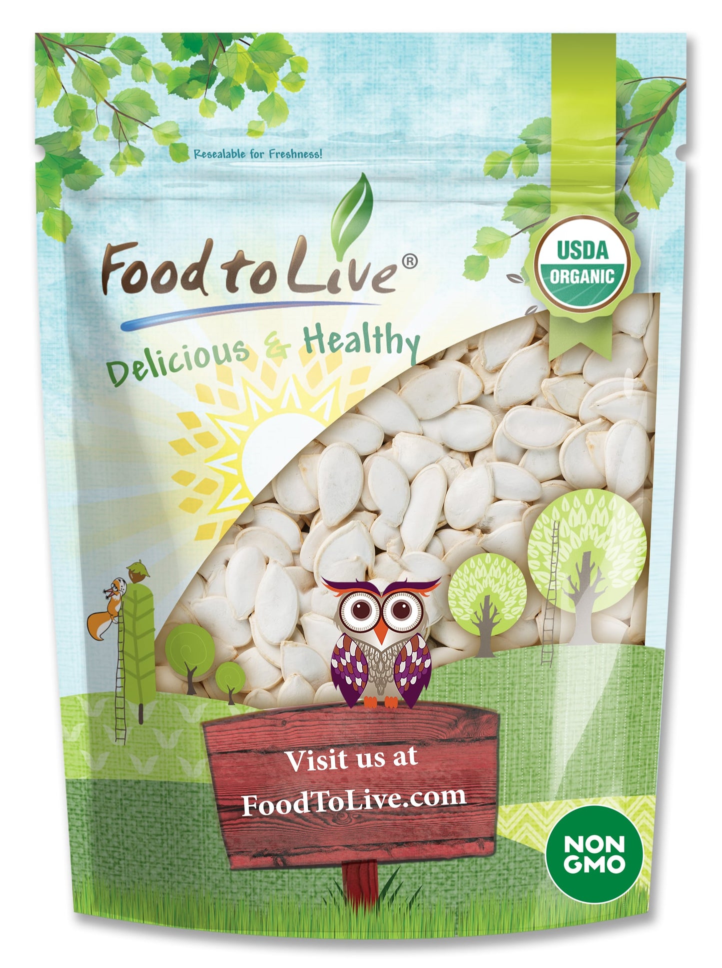 Organic Raw Pumpkin Seeds in Shell - by Food To Live