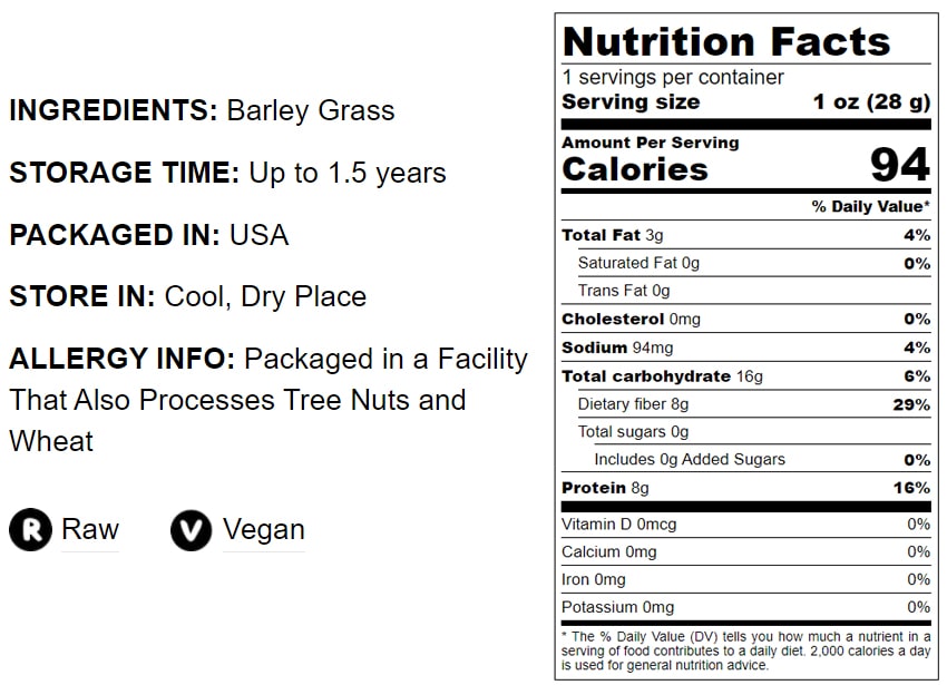 Barley Grass Powder - by Food To Live