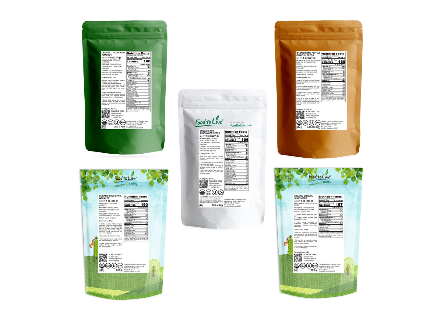 Organic Nuts & Seeds in a Gift Box - by Food To Live