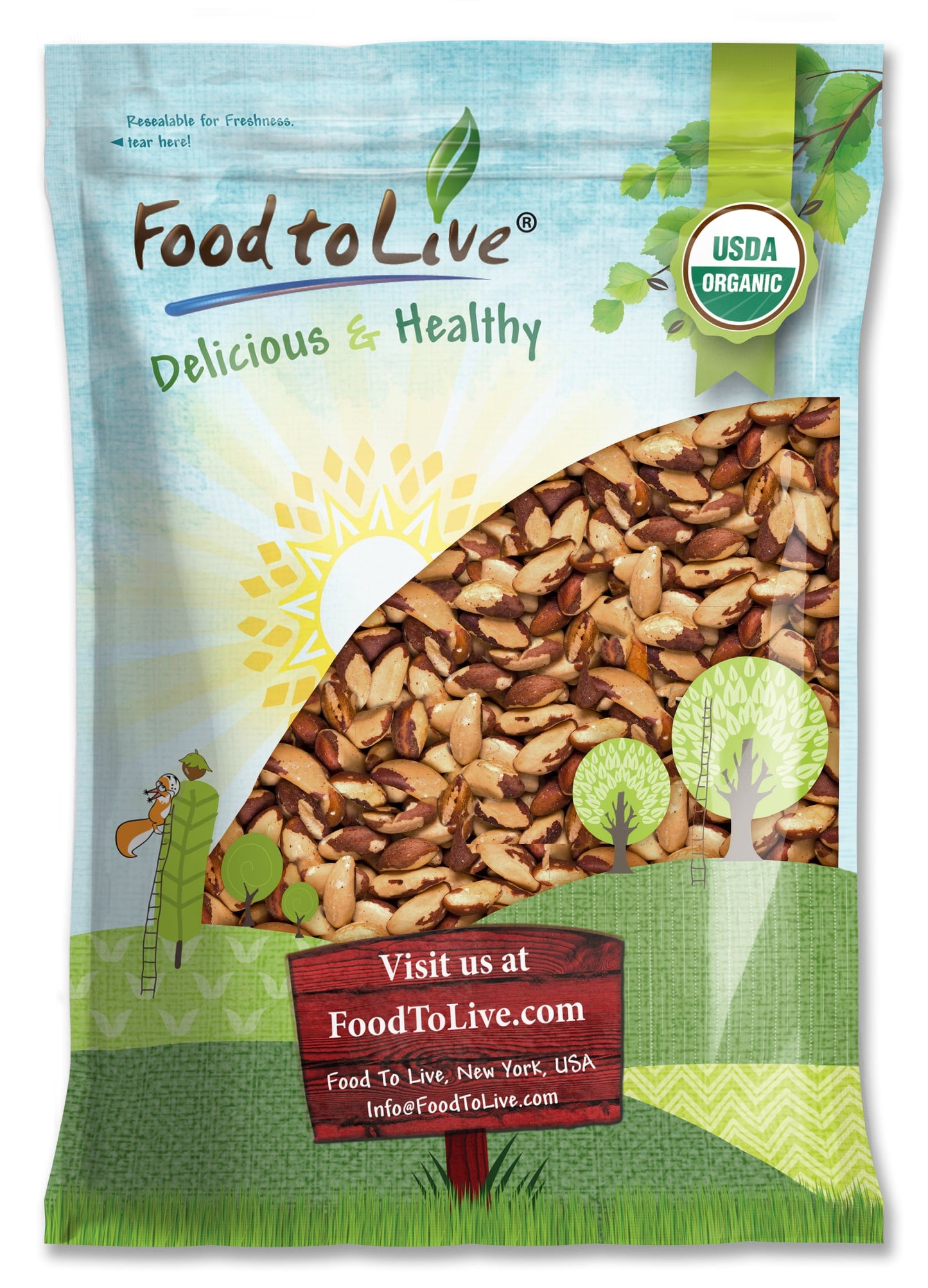 Organic Dry Roasted Brazil Nuts with Himalayan Salt - by Food To Live