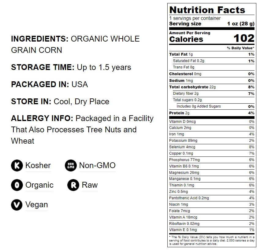Organic Corn Flour - by Food To Live