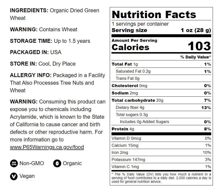 Organic Cracked Freekeh - by Food To Live