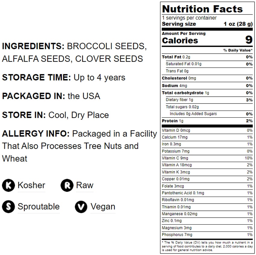 Antioxidant Mix of Sprouting Seeds - by Food To Live