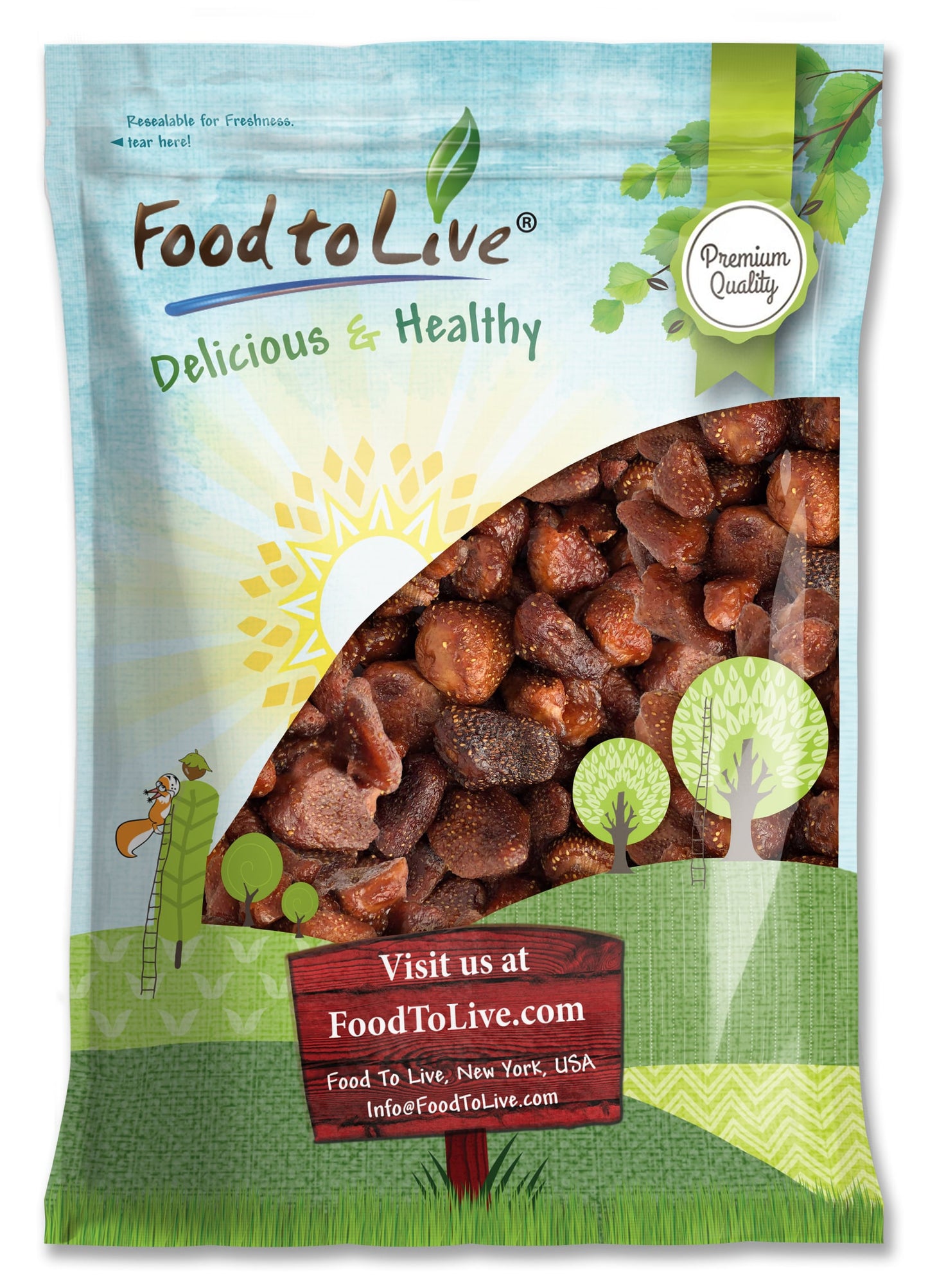 Whole Dried Strawberries - by Food To Live