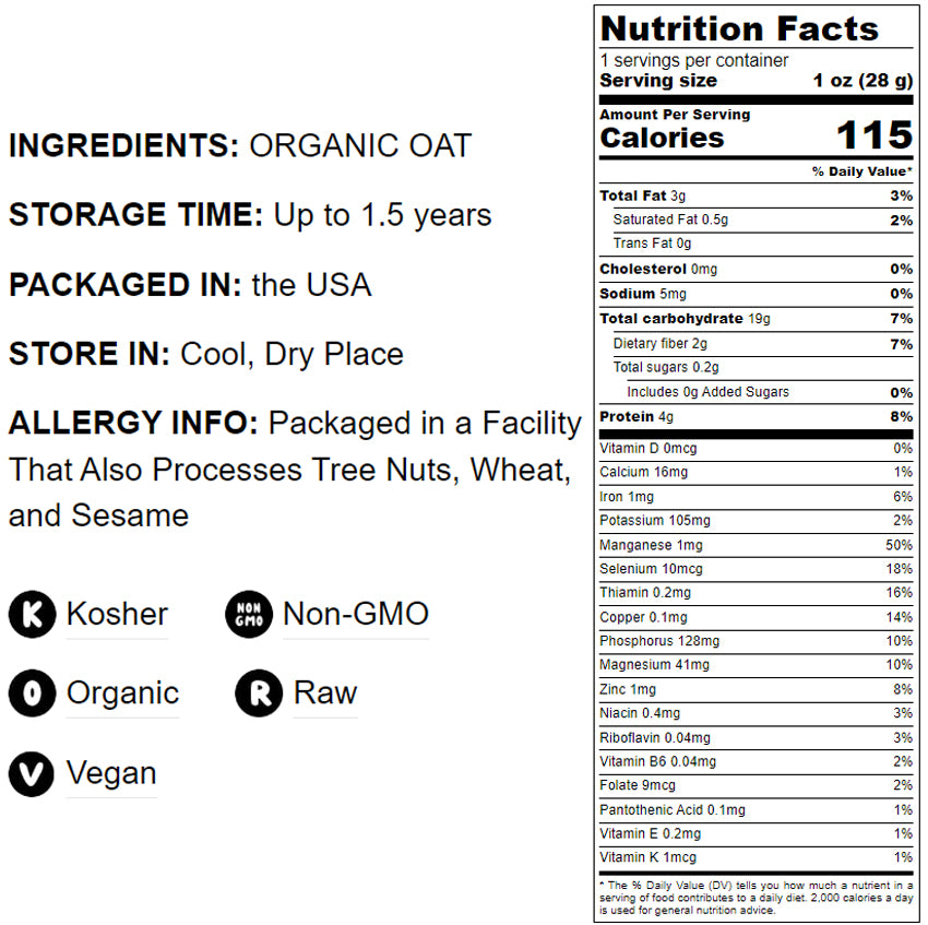 Organic Oat Flour - by Food To Live