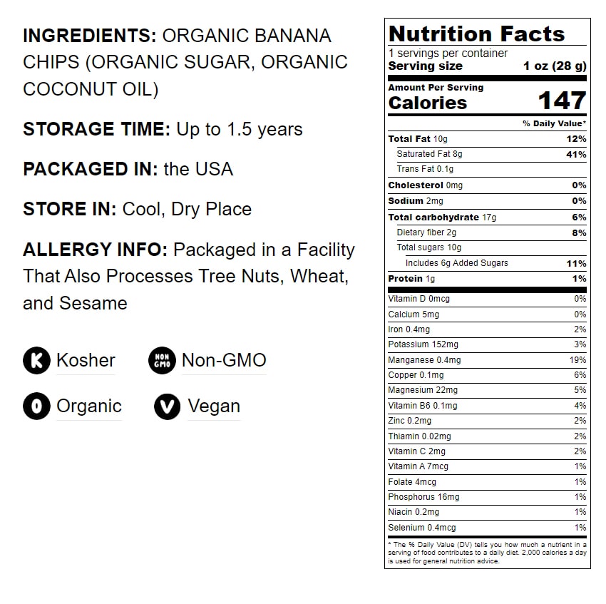 Organic Banana Chips - by Food To Live