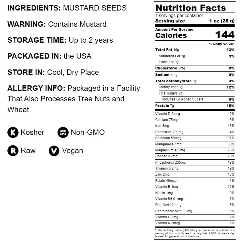 Yellow Mustard Seeds - by Food To Live